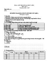 Đề thi học kì I môn Lịch sử lớp 8 - Năm học 2016-2017